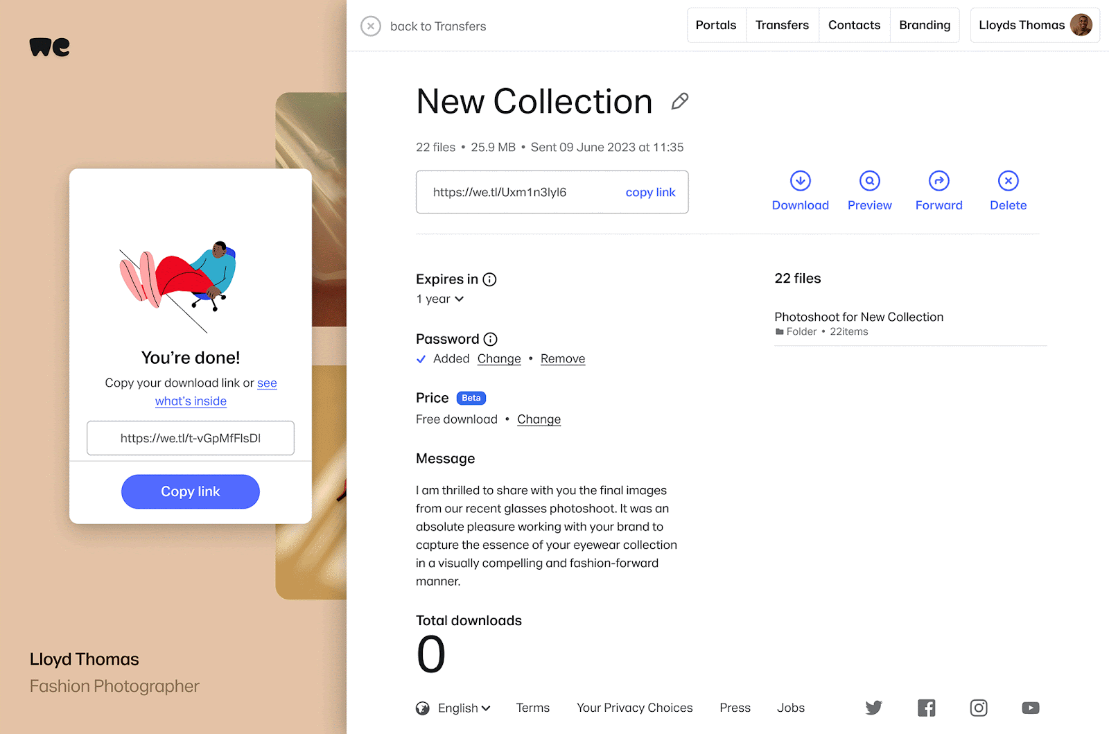 Adding a price to your file transfer wetransfer support