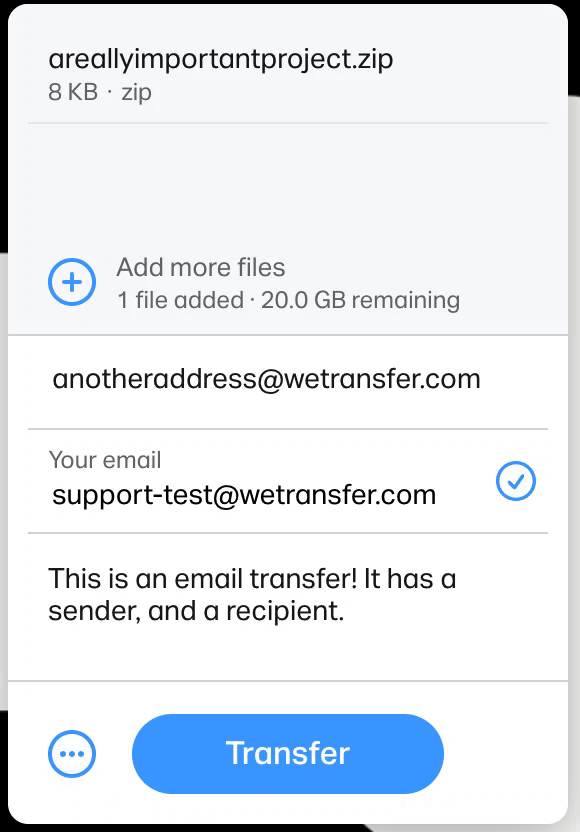 How do I send a link transfer? – WeTransfer Support